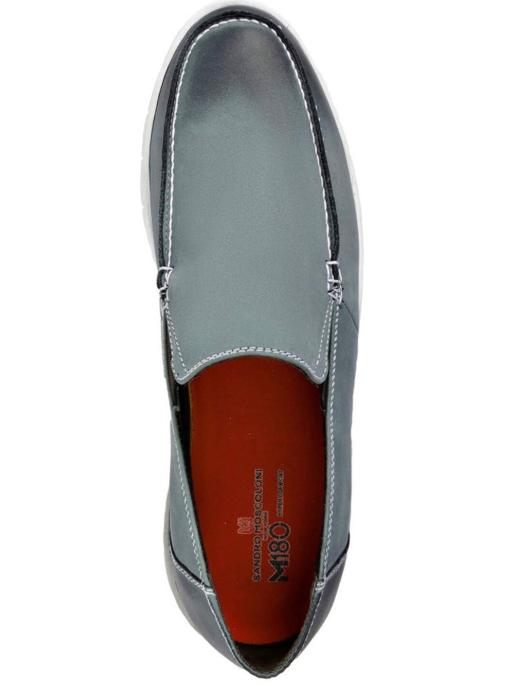 SANDRO MOSCOLONI NIB GUY DOUBLE GORE MOC TOE LEATHER SLIP-ON LOAFERS. SIZE 9.5 D - Picture 6 of 9
